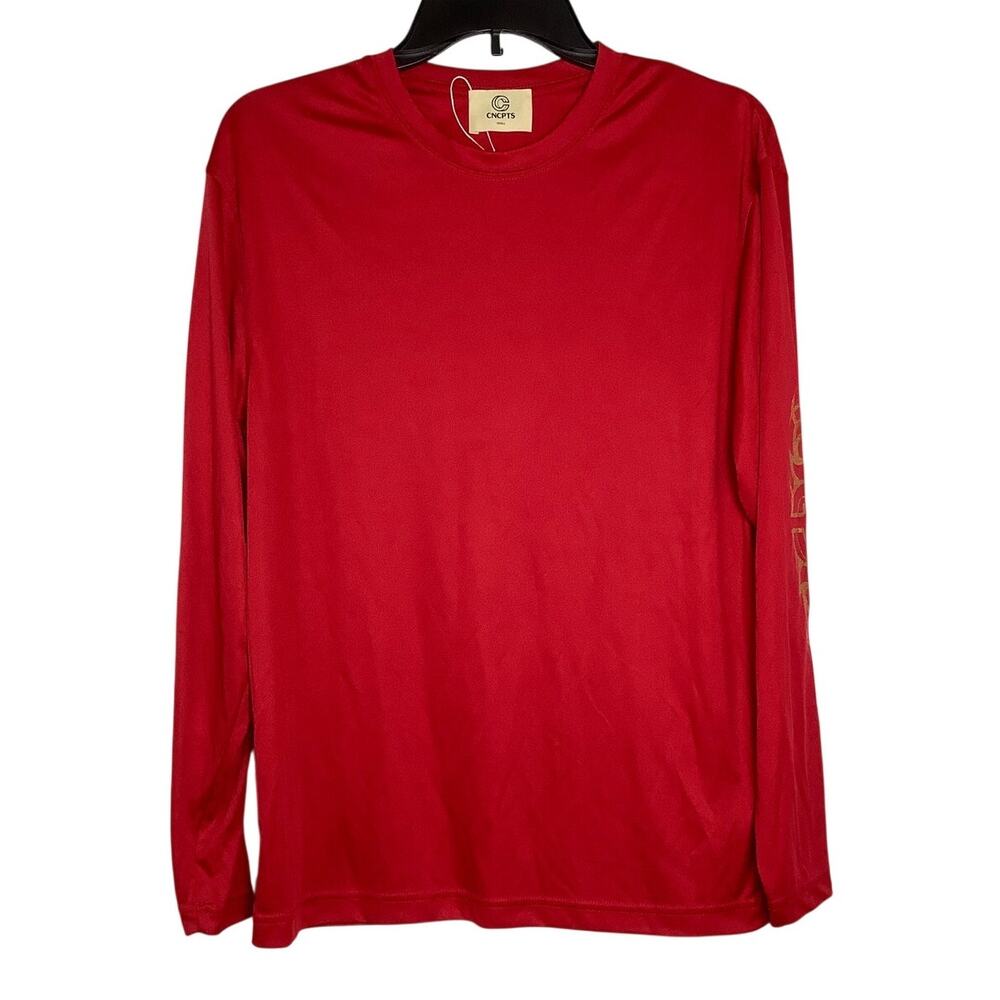 Concepts Men's Small Red Graphic Long Sleeve Tee Shirt Streetwear Skate V7-5